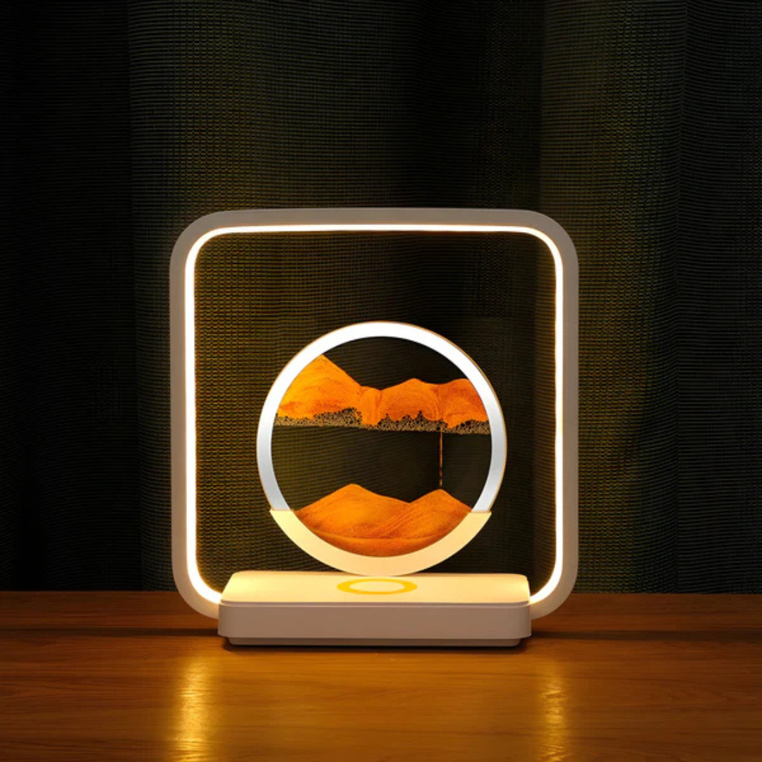 Lampada da scrivania SolaraNova 3D a LED con flusso di sabbia e illuminazione d'atmosfera accogliente