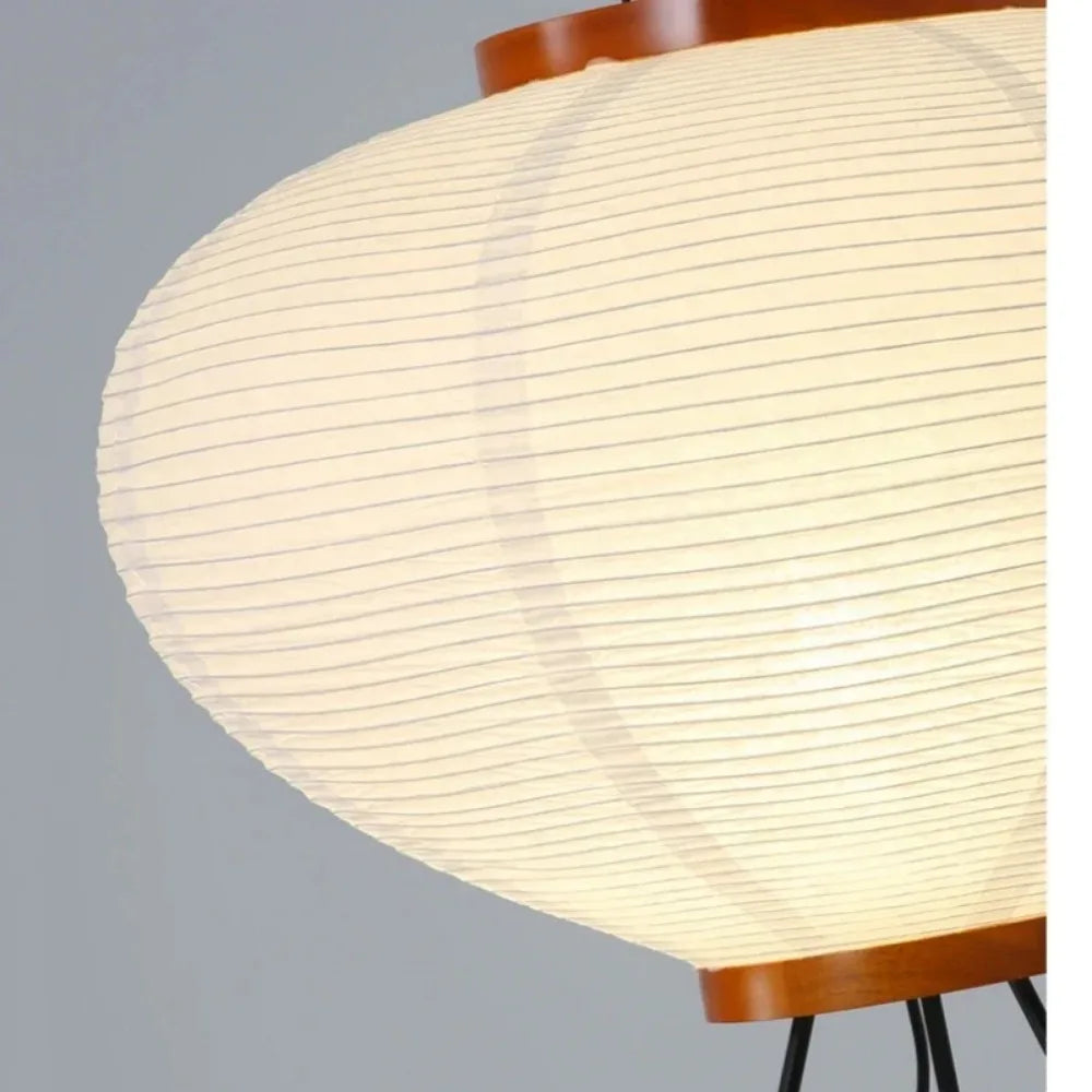 Stojací lampa SoraLum s rýžovým papírem a japonským Wabi Sabi světlem pro domácí atmosféru