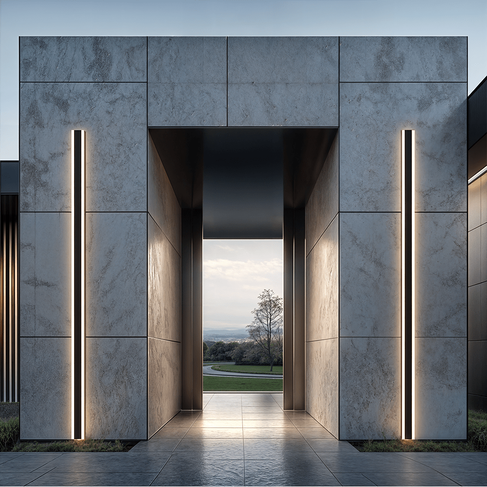 Kirrelus hliníkové venkovní LED nástěnné svítidlo s elegantním moderním designem pro venkovní prostory