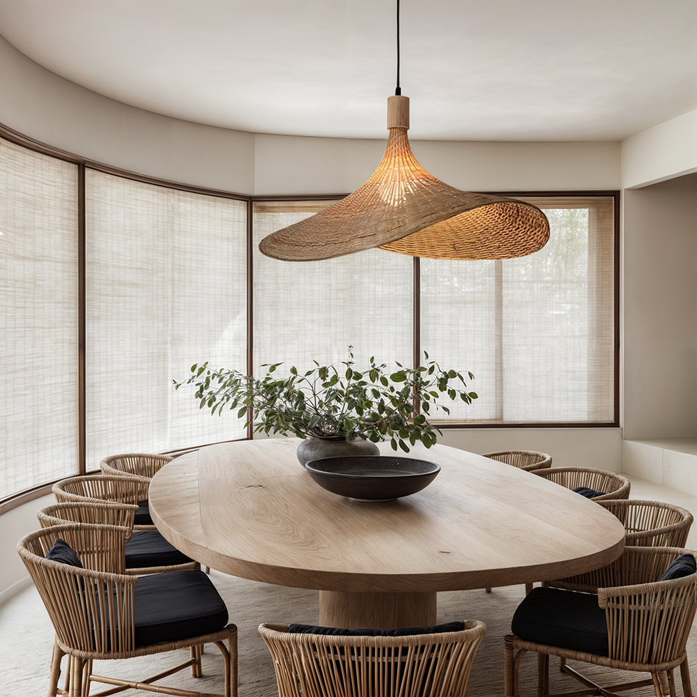 Nalara bambusová lampa s jemným teplým světlem do každé místnosti, klasický stínidlo pro útulnou atmosféru