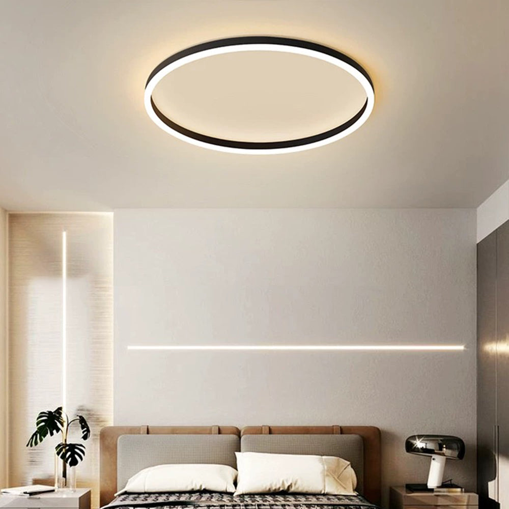 Aurell Ring LED Ceiling Light, Dimmable, Black White Gold Finish, Modern Style