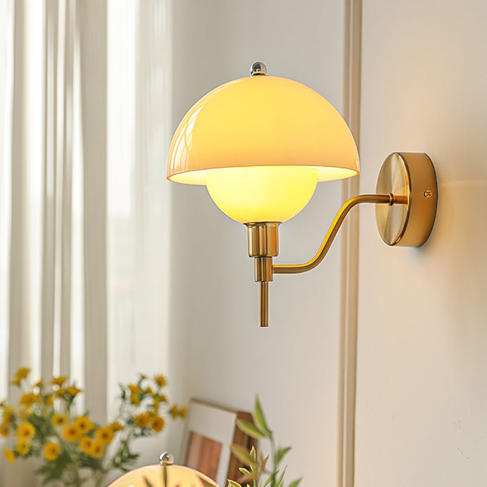 Lampada da parete per corridoio Aurelia Cream Mushroom con luce calda da illuminazione ambientale elegante