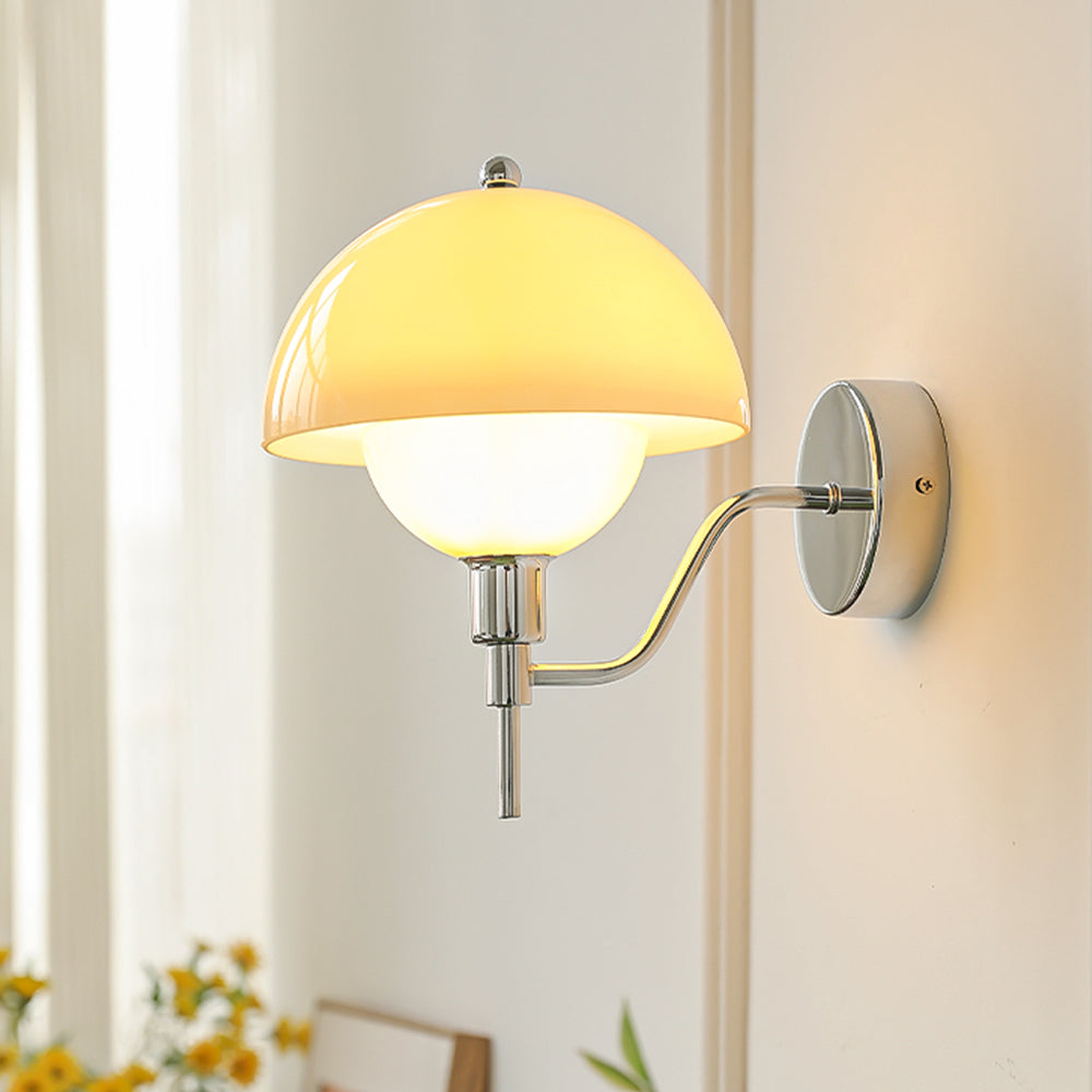 Lampada da parete per corridoio Aurelia Cream Mushroom con luce calda da illuminazione ambientale elegante