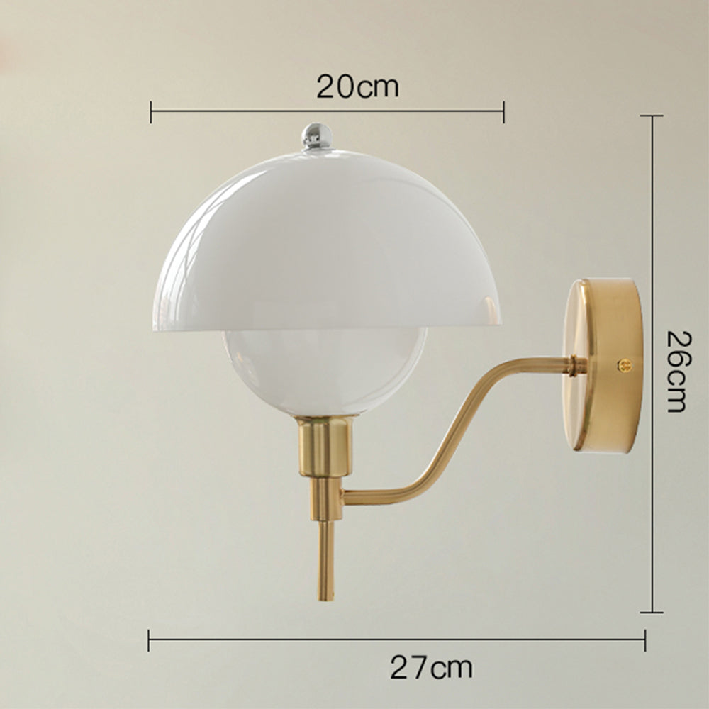 Lampada da parete per corridoio Aurelia Cream Mushroom con luce calda da illuminazione ambientale elegante