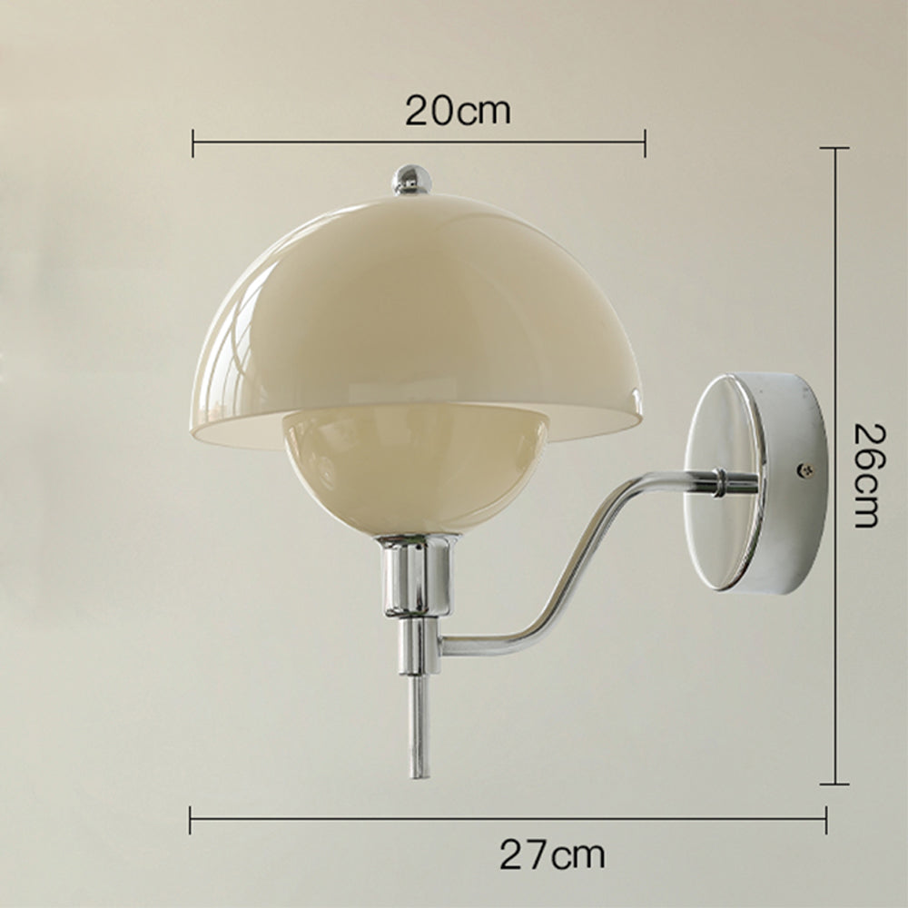 Lampada da parete per corridoio Aurelia Cream Mushroom con luce calda da illuminazione ambientale elegante