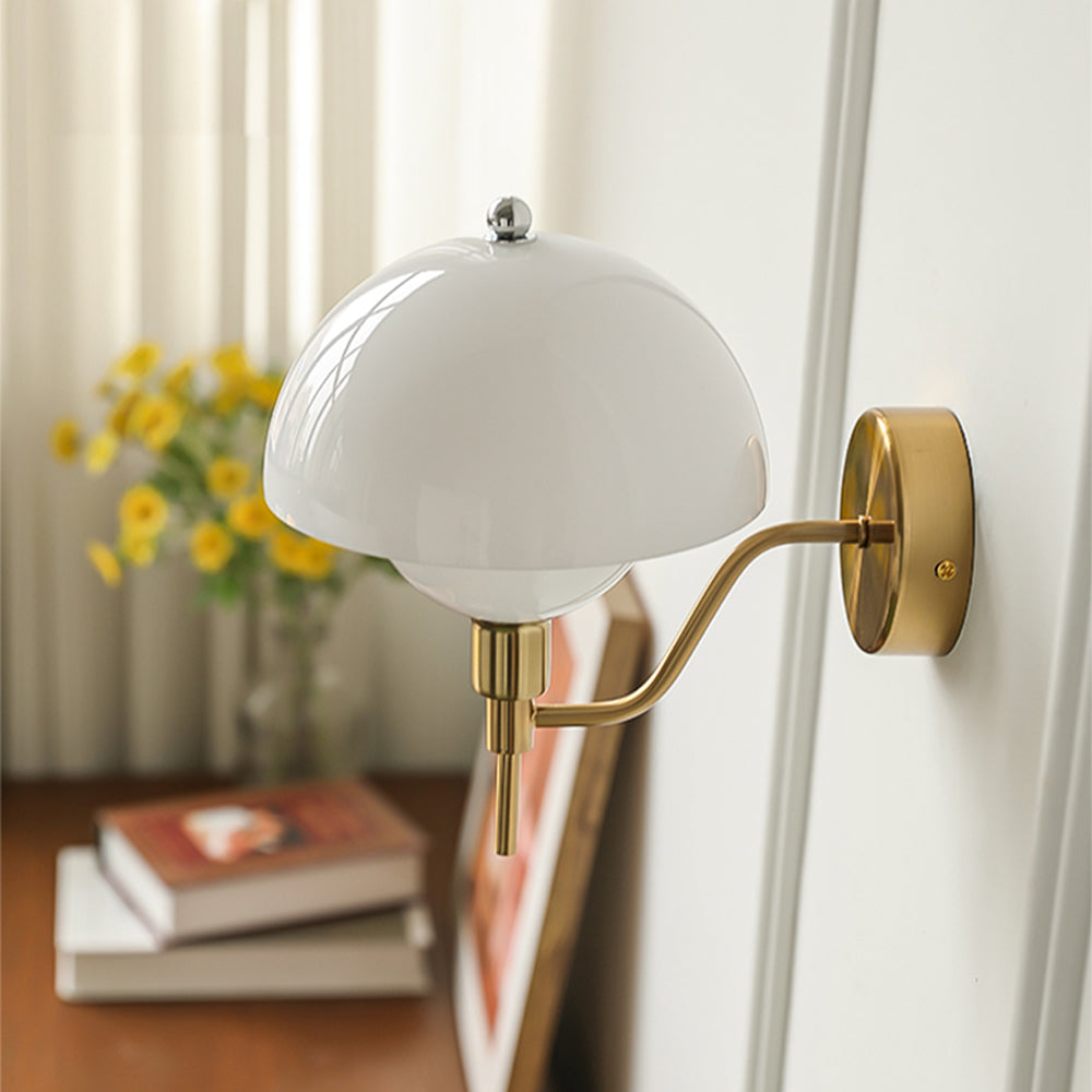 Lampada da parete per corridoio Aurelia Cream Mushroom con luce calda da illuminazione ambientale elegante