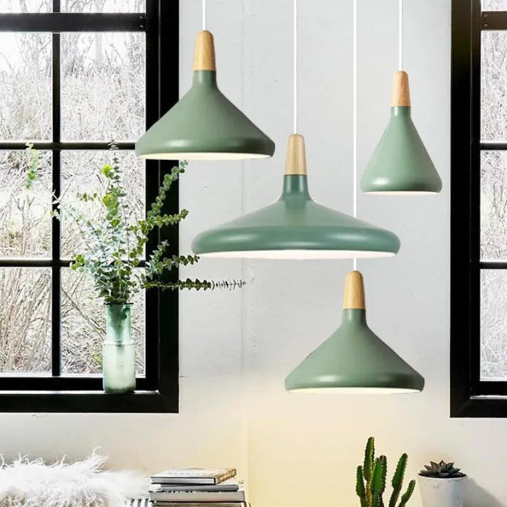 NyraLume Studio Asterra závěsná lampa ve tvaru kužele inspirovaná makronkou