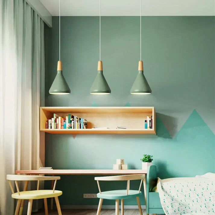 NyraLume Studio Asterra závěsná lampa ve tvaru kužele inspirovaná makronkou