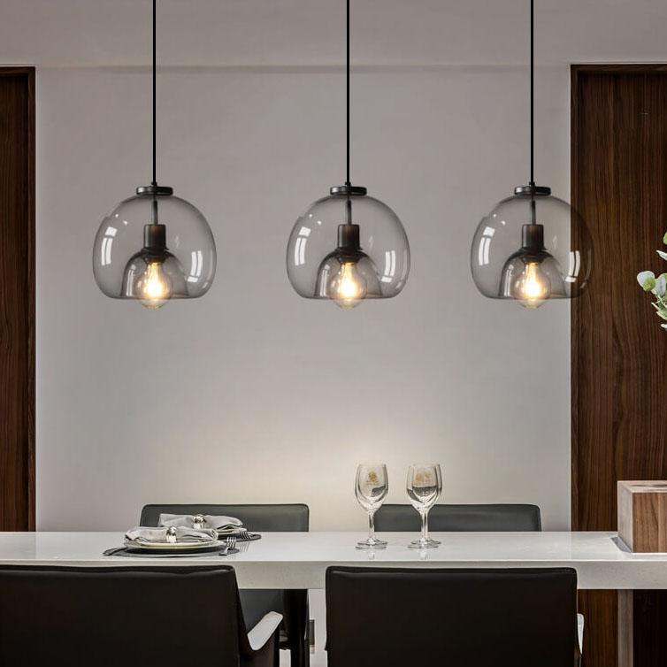 Lampada a sospensione in vetro soffiato NovaQuell ad altezza regolabile