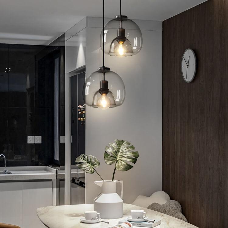 Lampada a sospensione in vetro soffiato NovaQuell ad altezza regolabile