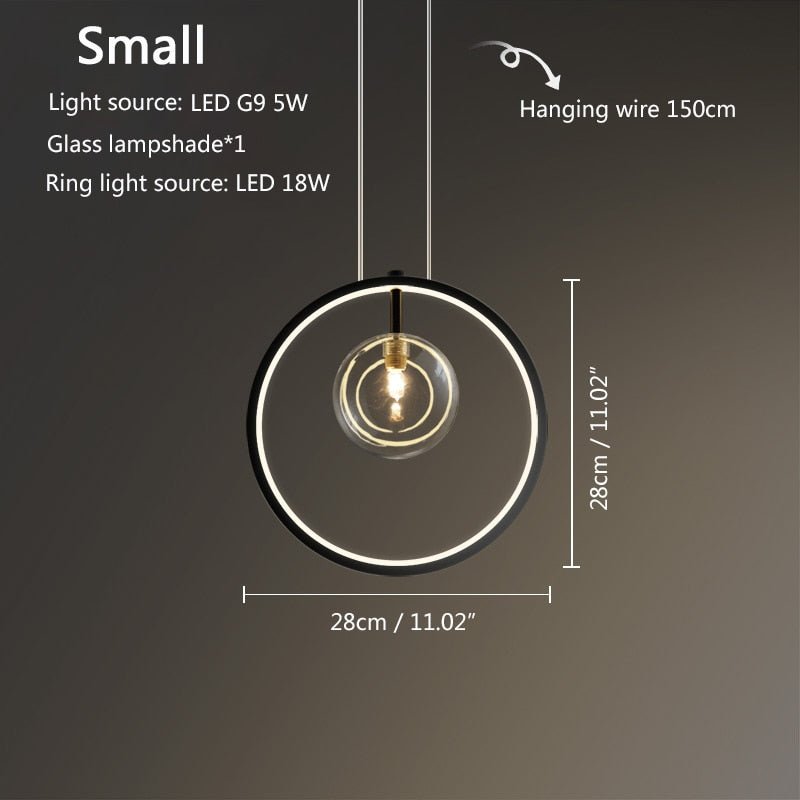 Circlara Glass Ring Pendant Light For Living Spaces Round Ceiling Lamp