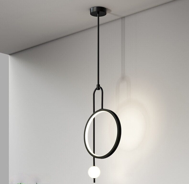 LumaHalo Elegante Lampada a Sospensione Anello Oro per Illuminazione Ambientale Interna