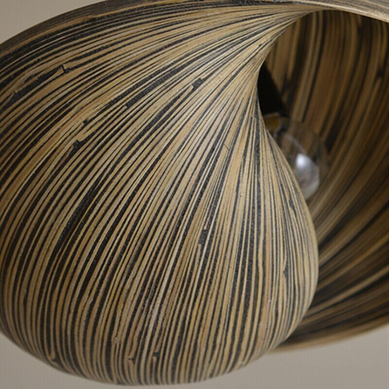 Lampada a sospensione in guscio di bambù Aurela, artigianale del Sud-est asiatico, lampada decorativa