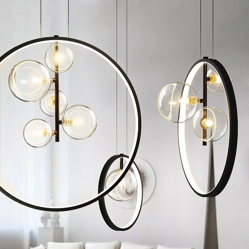 Circlara Glass Ring Pendant Light For Living Spaces Round Ceiling Lamp