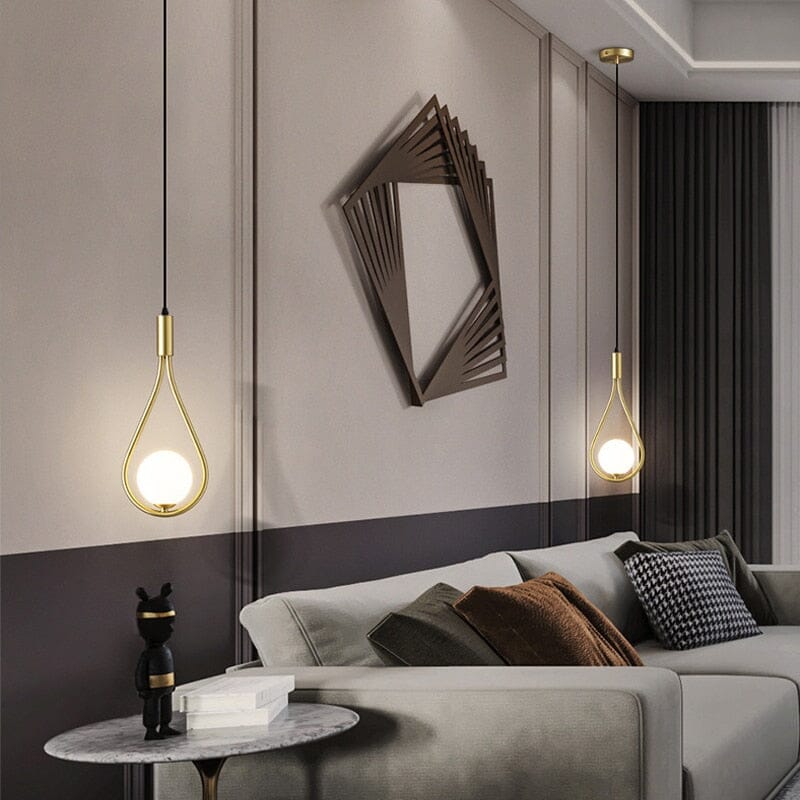 Závěsné svítidlo AuroraDrop Satin Iron v kombinaci s elegantním moderním držákem pro stylové interiéry