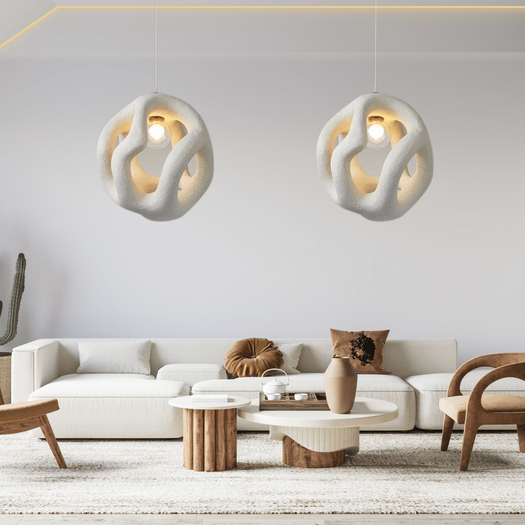 HikariLume Moonlit LED Chandelier With Japanese Aesthetic For Calming Home Lighting