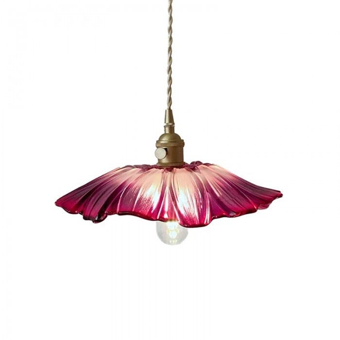 Lámpara Colgante de Vidrio AuroraPetal con Luz Cálida Suave para Dormitorio Estilo Vintage