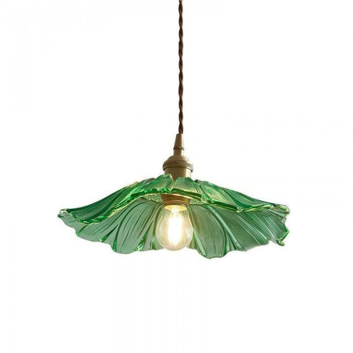 Lámpara Colgante de Vidrio AuroraPetal con Luz Cálida Suave para Dormitorio Estilo Vintage