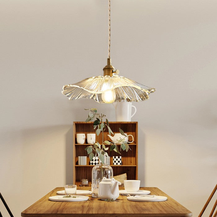 Lámpara Colgante de Vidrio AuroraPetal con Luz Cálida Suave para Dormitorio Estilo Vintage
