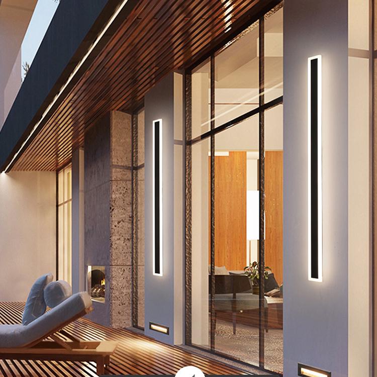 LumaShade Outdoor LED Wall Light IP65 With Motion Sensor, Modern Black Exterior Lighting