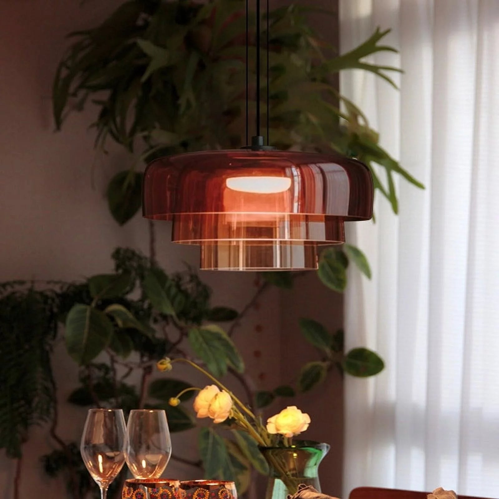 Lampada a sospensione Luminara in vetro e metallo per cucina e zona pranzo