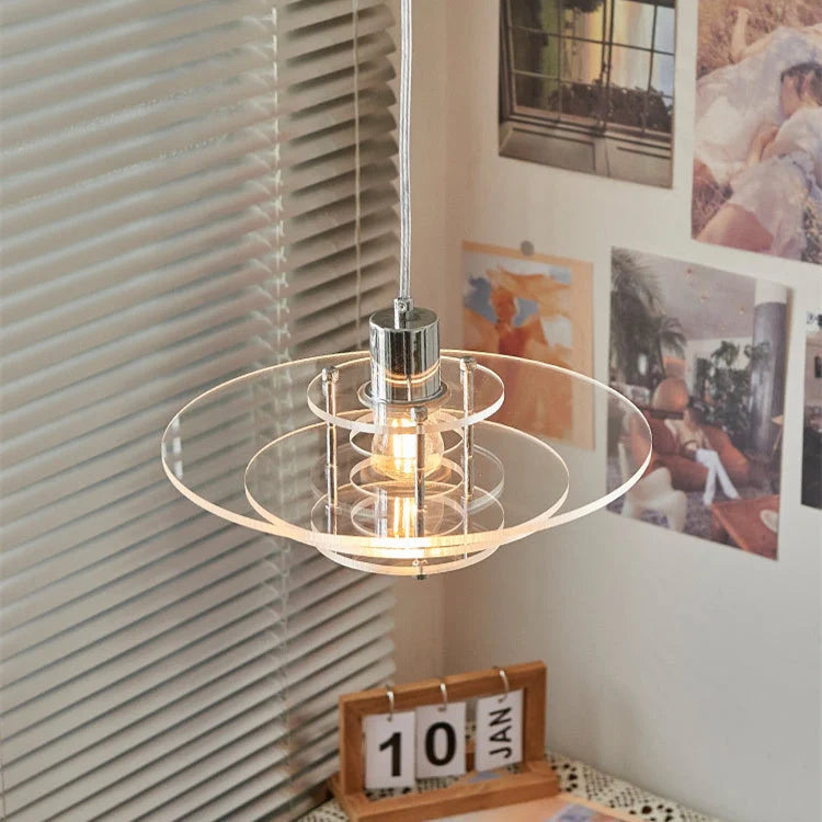 Lámpara colgante acrílica UFO de Luminara en elegancia moderna, una luminaria de techo contemporánea y elegante