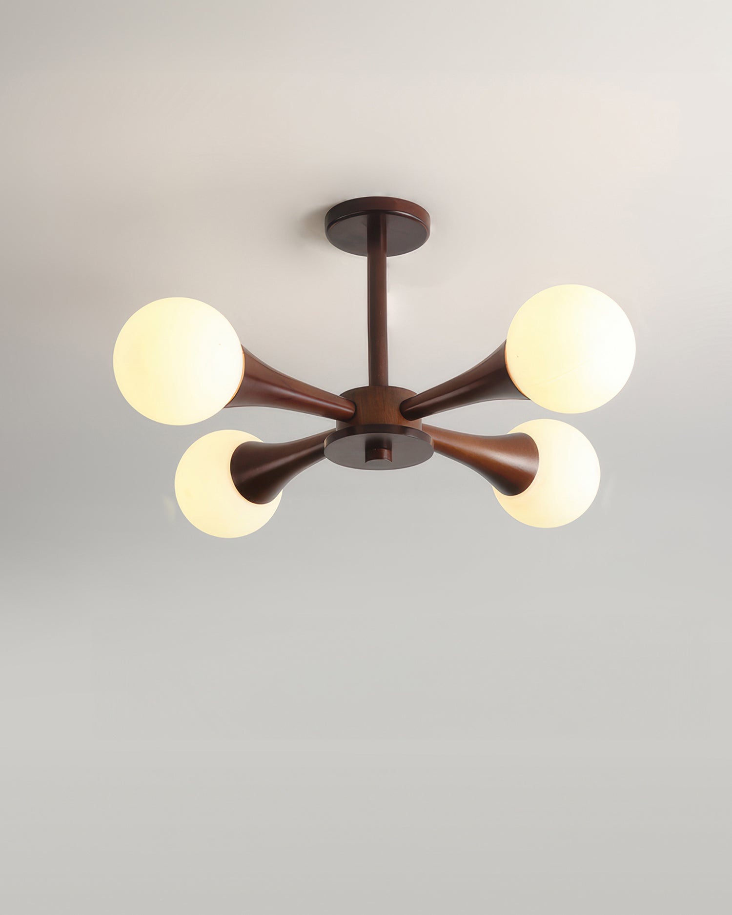 Závěsná lampa Nordic Walnut Finish od LumaHaven s nastavitelným teplým světlem