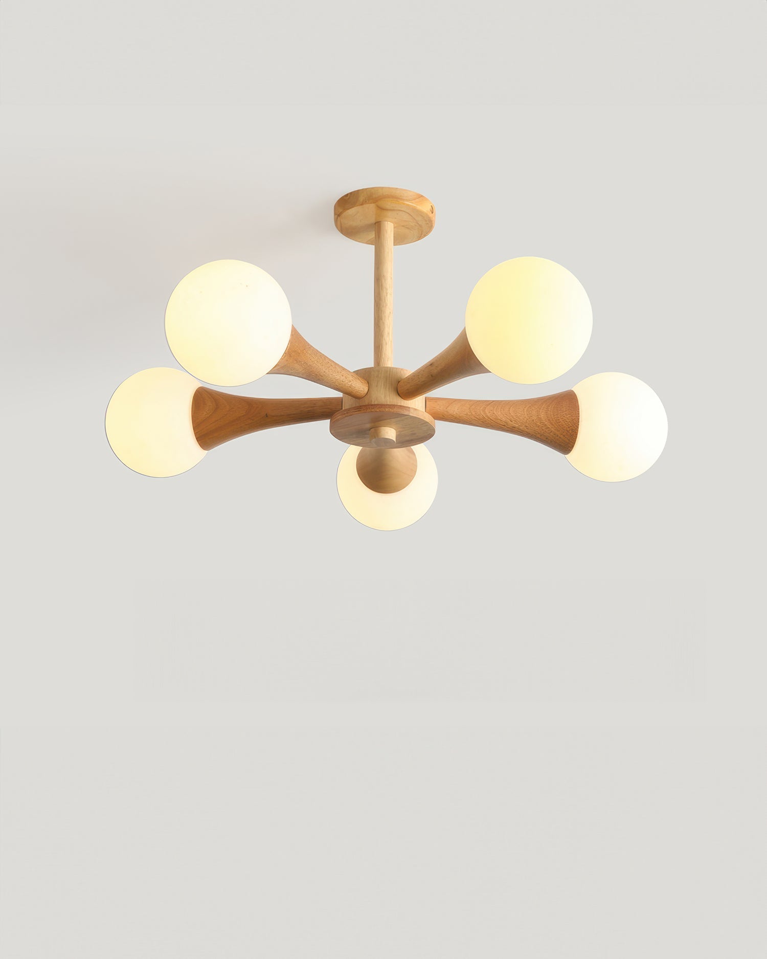 Závěsná lampa Nordic Walnut Finish od LumaHaven s nastavitelným teplým světlem