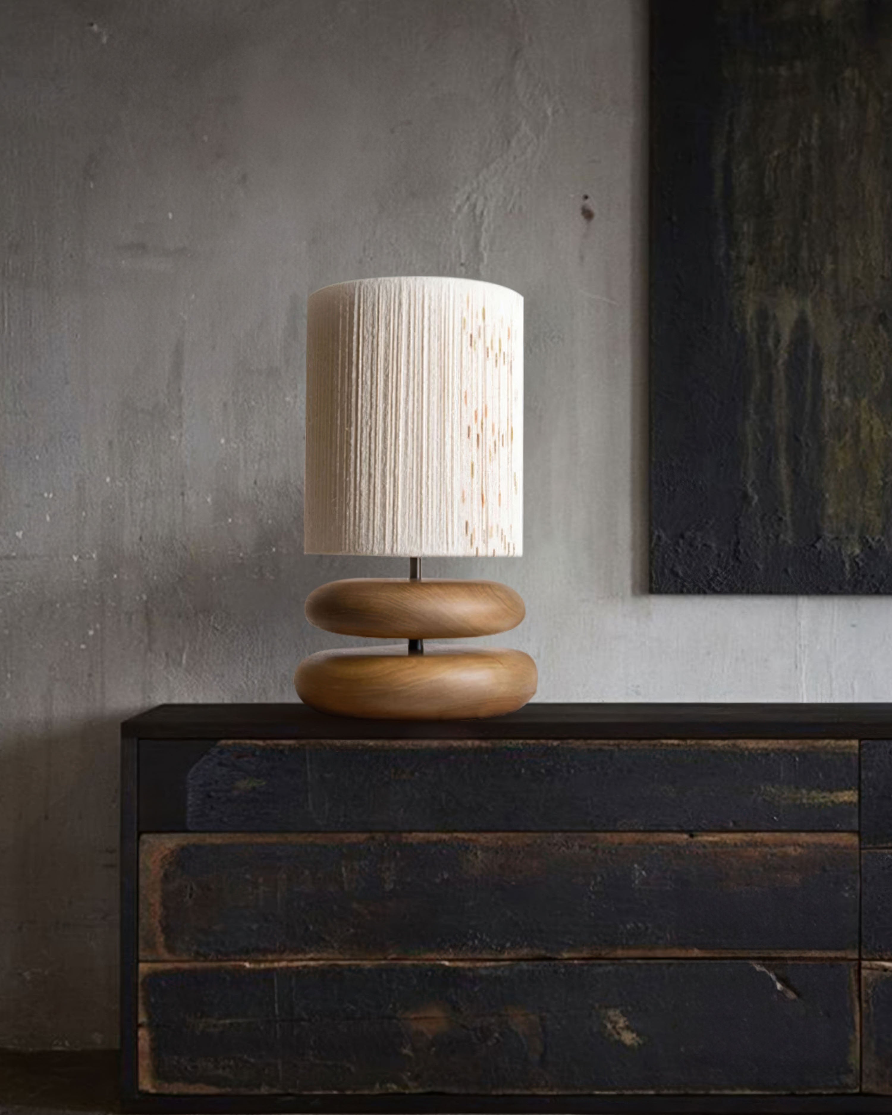 SylvaLume Tranquil Wood Table Lamp With Minimalist Wood Base And LED Compatible
