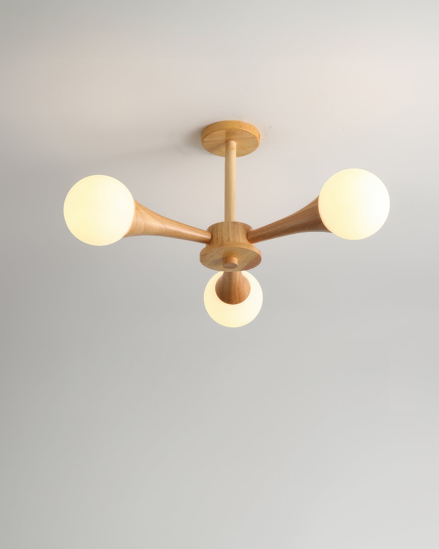 Závěsná lampa Nordic Walnut Finish od LumaHaven s nastavitelným teplým světlem