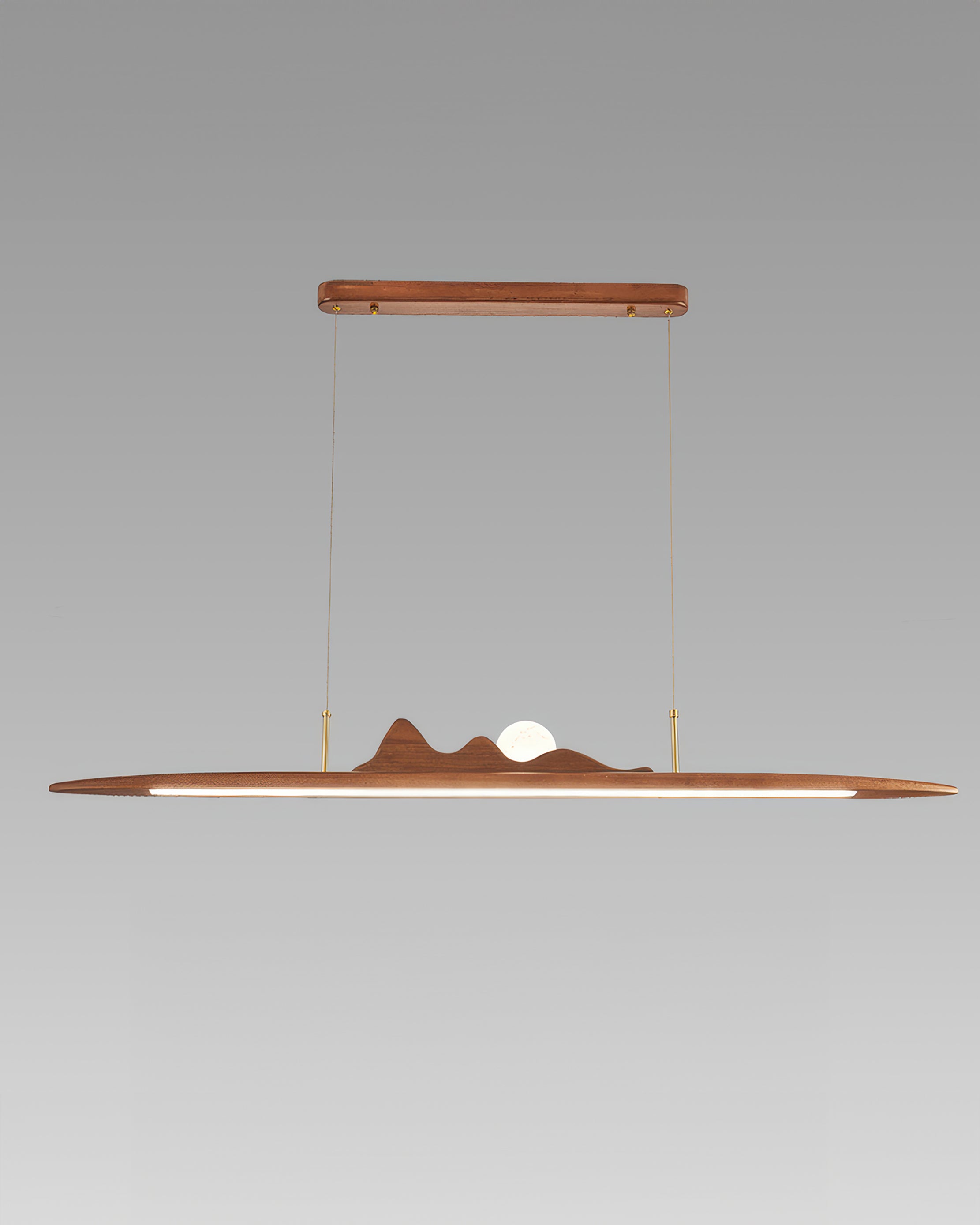 Závěsná lampa NovaLine z dřevěných pruhů ve stylu Wabi Sabi pro moderní domovy