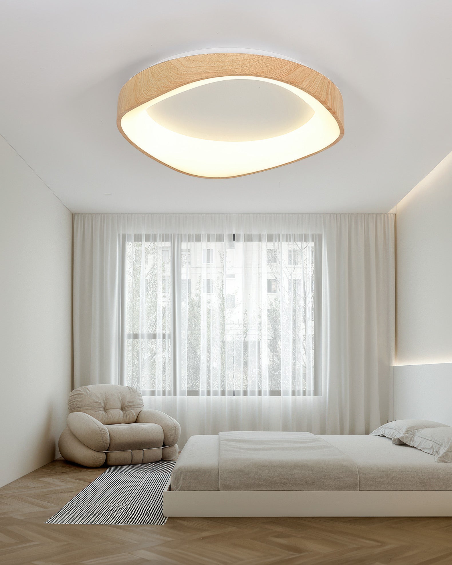 Stropní LED svítidlo Nordic Wood Grain pro obývací pokoje a ložnice od Solvren