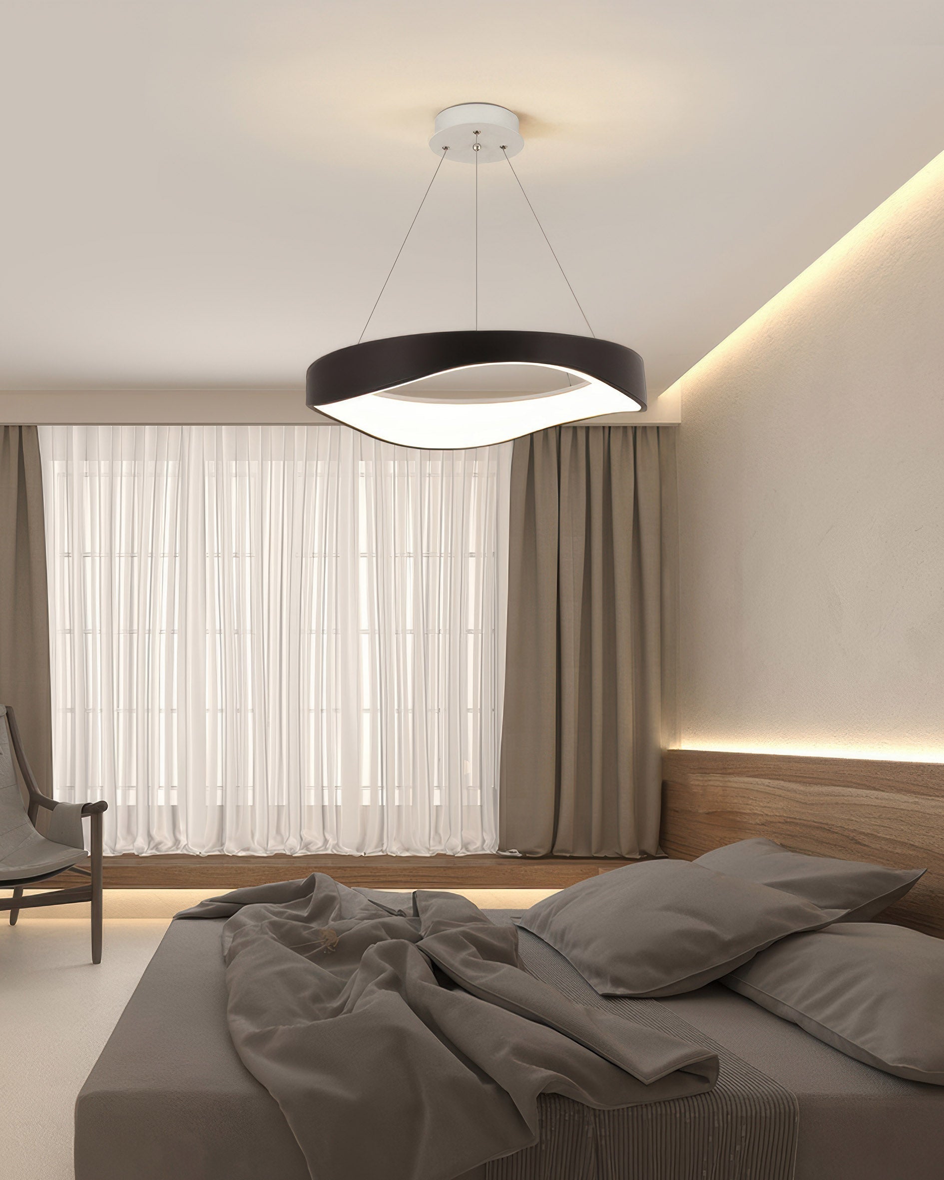 Lámpara colgante LED AstraHalo en forma de anillo para interiores modernos, luminaria circular de techo