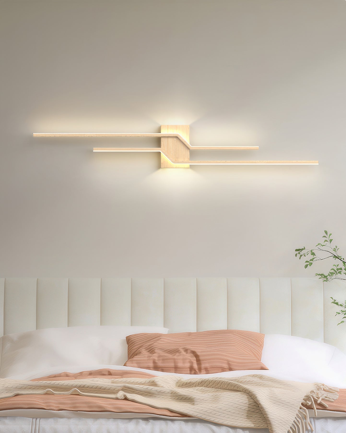 Nástěnné LED světlo Lyra s dřevěnou texturou v minimalistickém stylu pro moderní interiéry Ekologické osvětlení