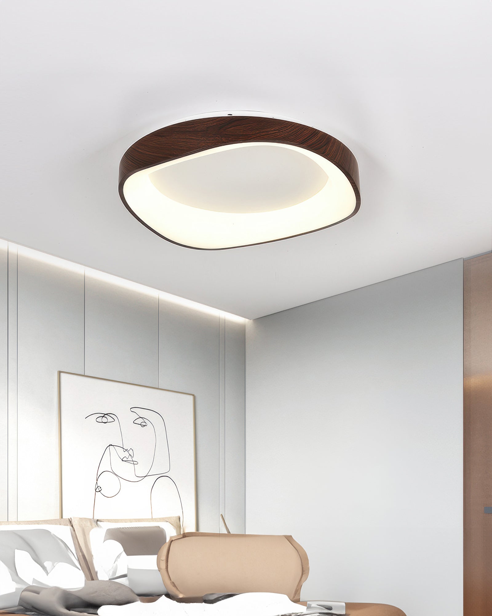 Stropní LED svítidlo Nordic Wood Grain pro obývací pokoje a ložnice od Solvren