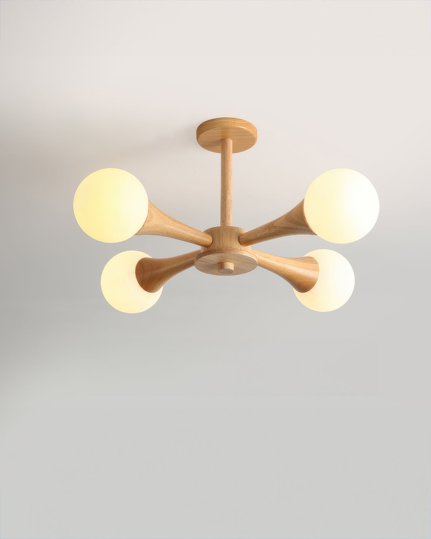 Závěsná lampa Nordic Walnut Finish od LumaHaven s nastavitelným teplým světlem