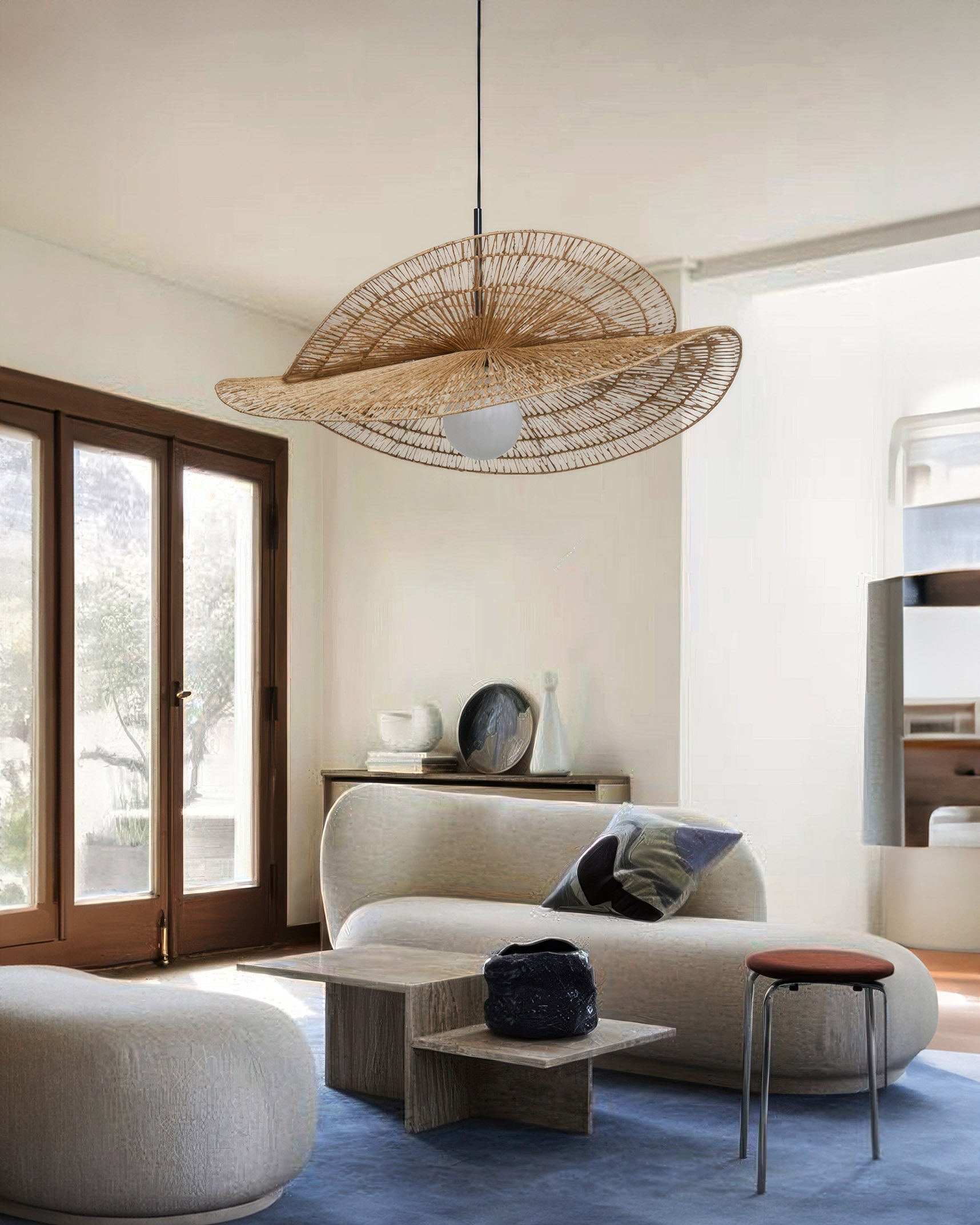 Kairoa Handwoven Rattan Chandelier Japanese Inspired Wabi Sabi Style Ambient Lighting