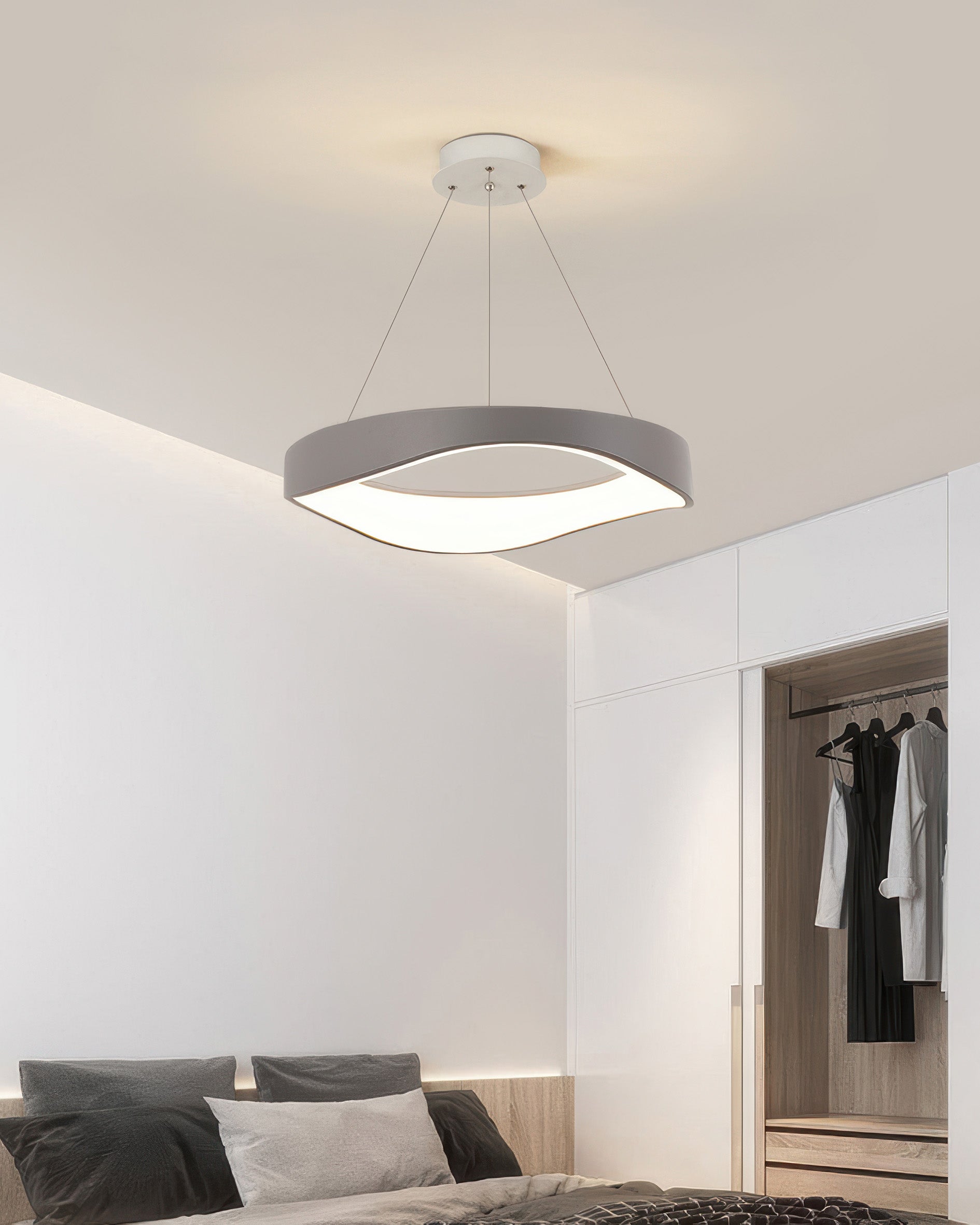 Lámpara colgante LED AstraHalo en forma de anillo para interiores modernos, luminaria circular de techo