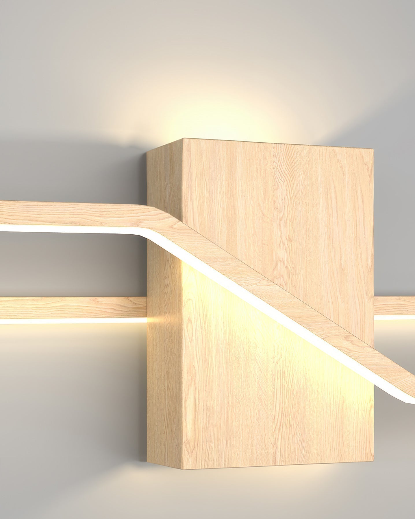 Nástěnné LED světlo Lyra s dřevěnou texturou v minimalistickém stylu pro moderní interiéry Ekologické osvětlení
