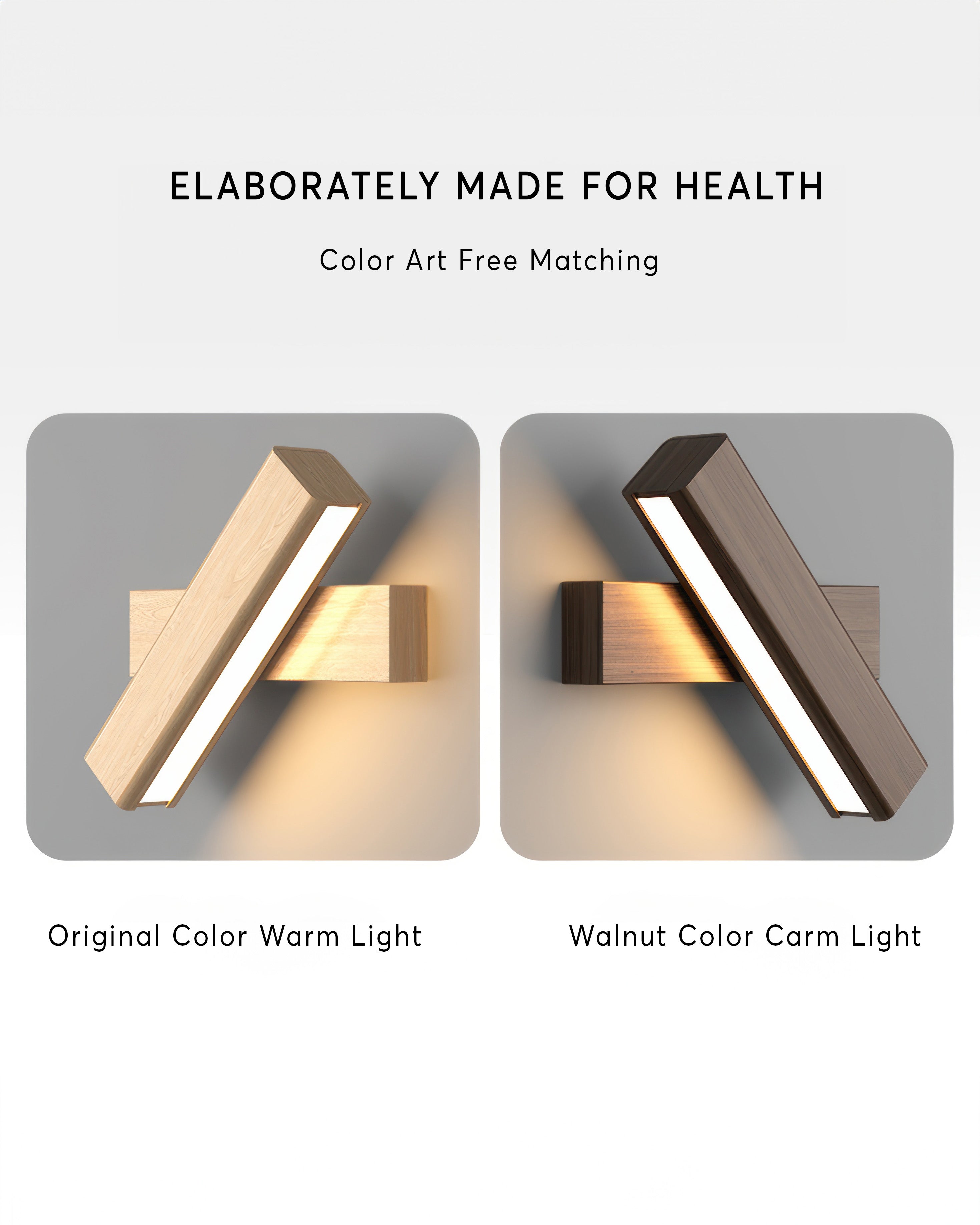 Lámpara de pared Eldara con textura de madera nórdica y brazo ajustable giratorio Estilo escandinavo