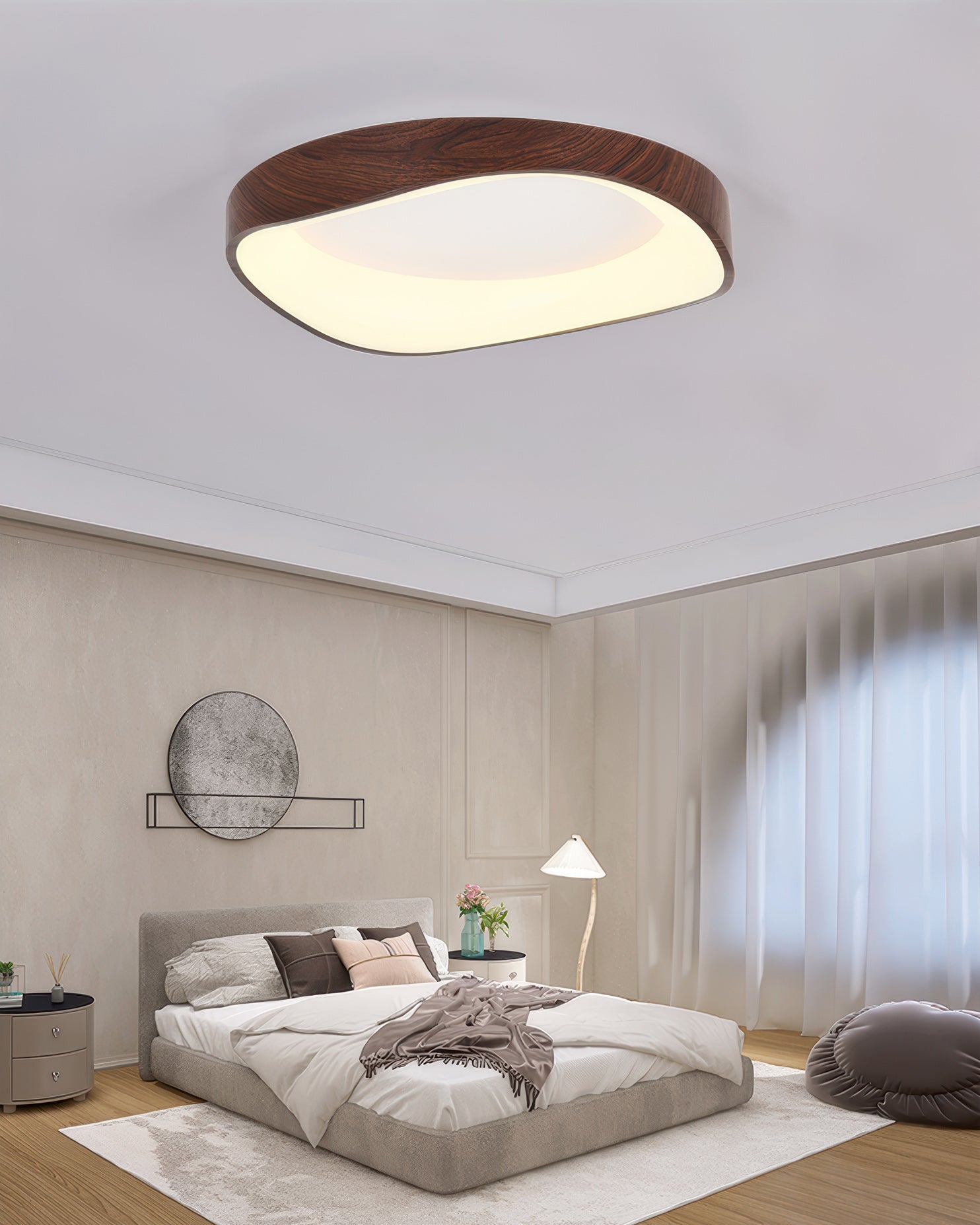 Stropní LED svítidlo Nordic Wood Grain pro obývací pokoje a ložnice od Solvren