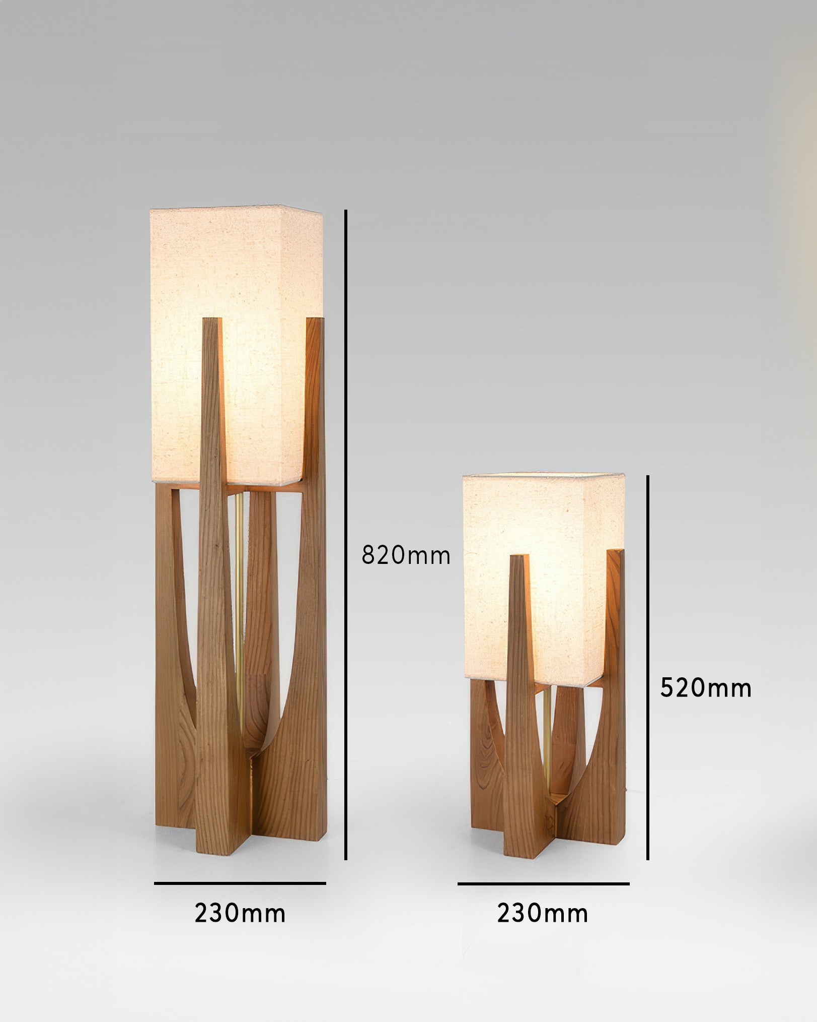Stolní lampa Kairo Seto z ořechového dřeva v minimalistickém stylu s mosaznými akcenty a japonským designem