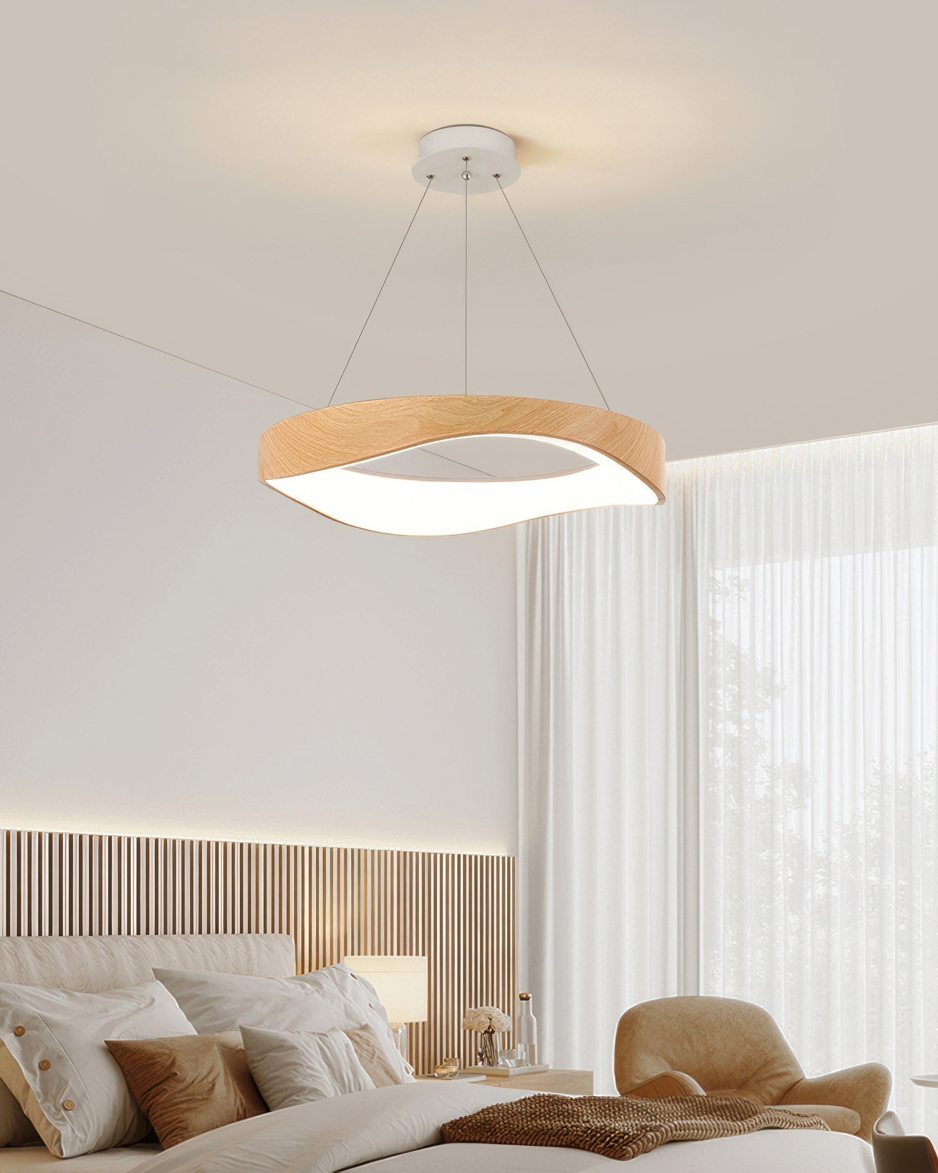 Lámpara colgante LED AstraHalo en forma de anillo para interiores modernos, luminaria circular de techo