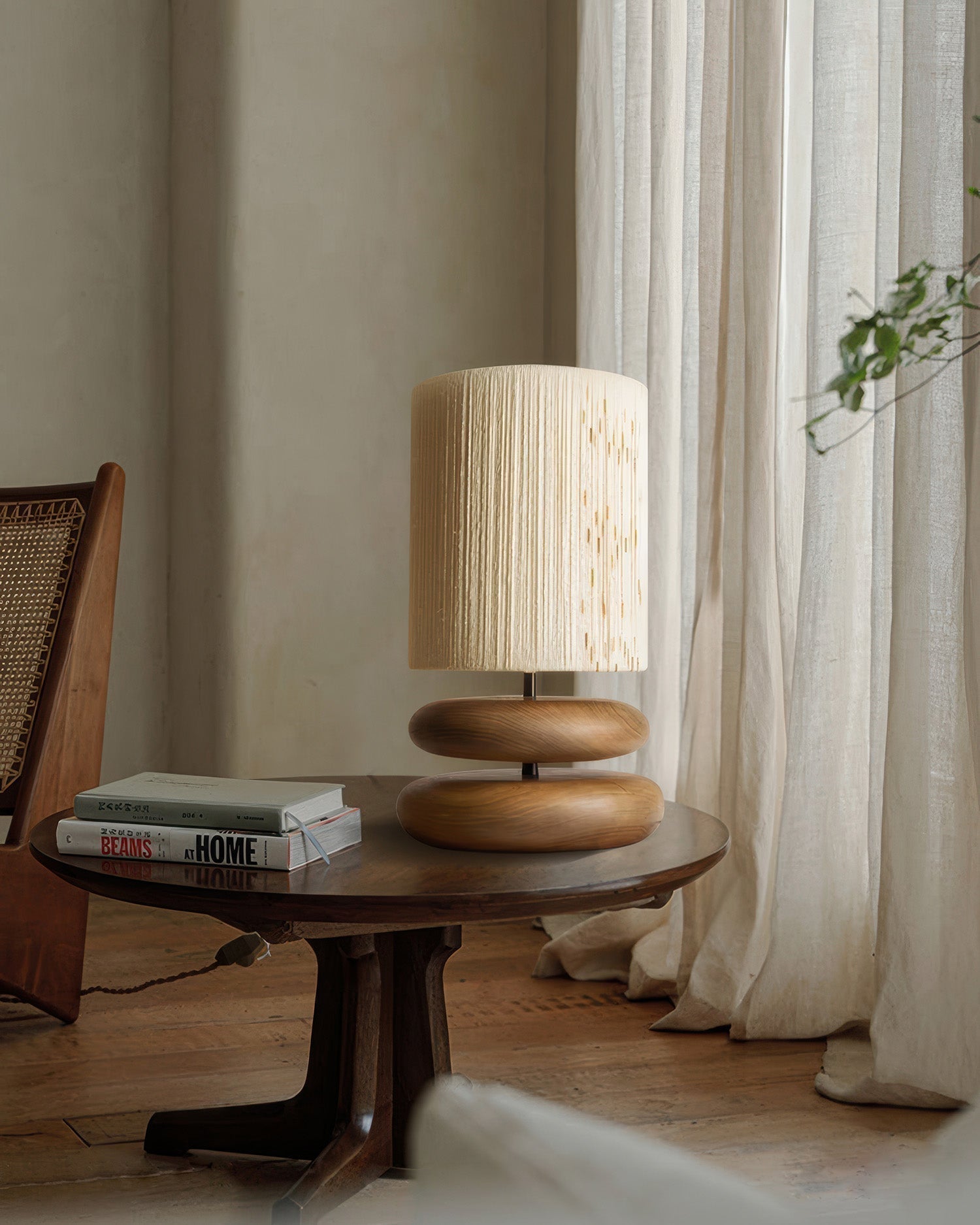 SylvaLume Tranquil fa asztali lámpa minimalista fa talppal és LED kompatibilis