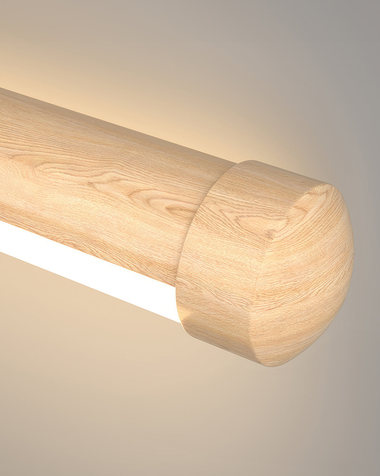 Iluminación ambiental para fondo de TV con lámpara de pared de madera Sylva Arc y resplandor suave de tubo