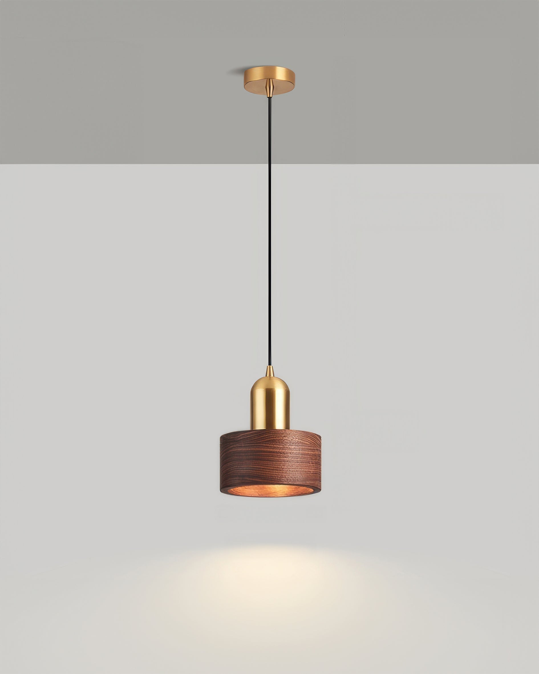 Minimalistické stropní svítidlo s japonským vlivem, závěsné světlo Kurai ve tvaru válce