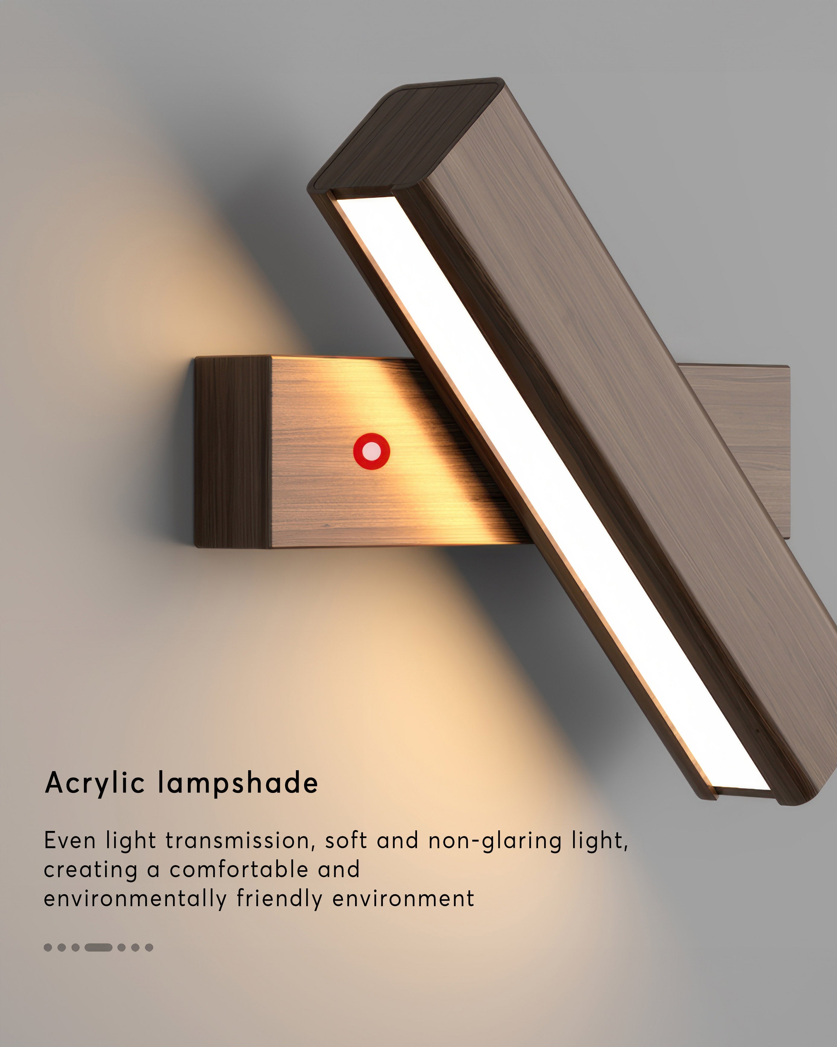 Lámpara de pared Eldara con textura de madera nórdica y brazo ajustable giratorio Estilo escandinavo
