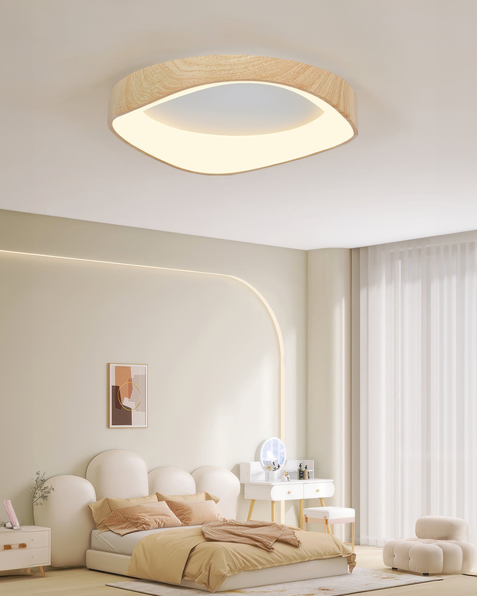 Stropní LED svítidlo Nordic Wood Grain pro obývací pokoje a ložnice od Solvren
