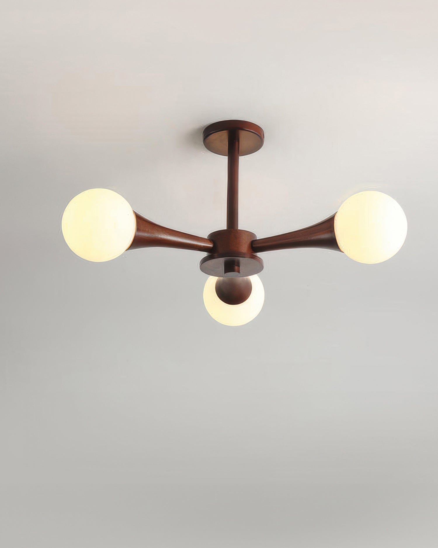 Závěsná lampa Nordic Walnut Finish od LumaHaven s nastavitelným teplým světlem