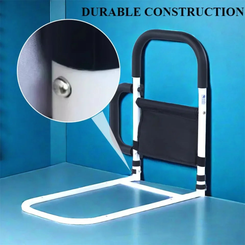 Barrière de lit réglable avec main courante latérale pour une mobilité sécurisée des personnes âgées